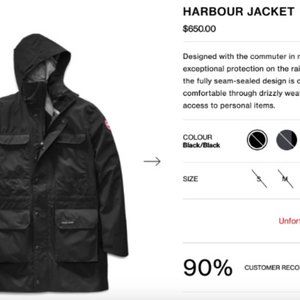 Canada Goose Mens (Harbour) Rain Jacket - Size L